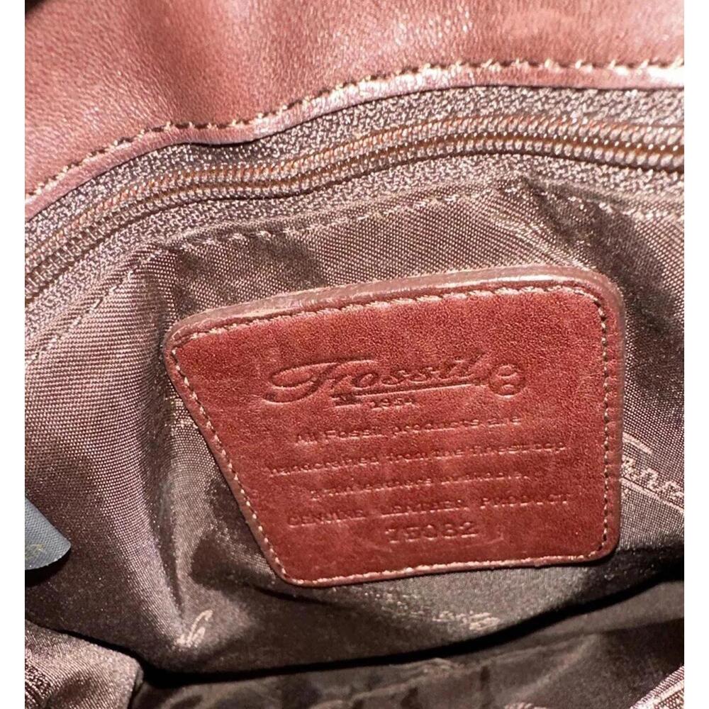 Vintage Fossil 75082 Brown Leather Small Crossbody Shoulder Bag Purse - Picture 6 of 10